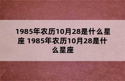 1985年农历10月28是什么星座 1985年农历10月28是什么星座